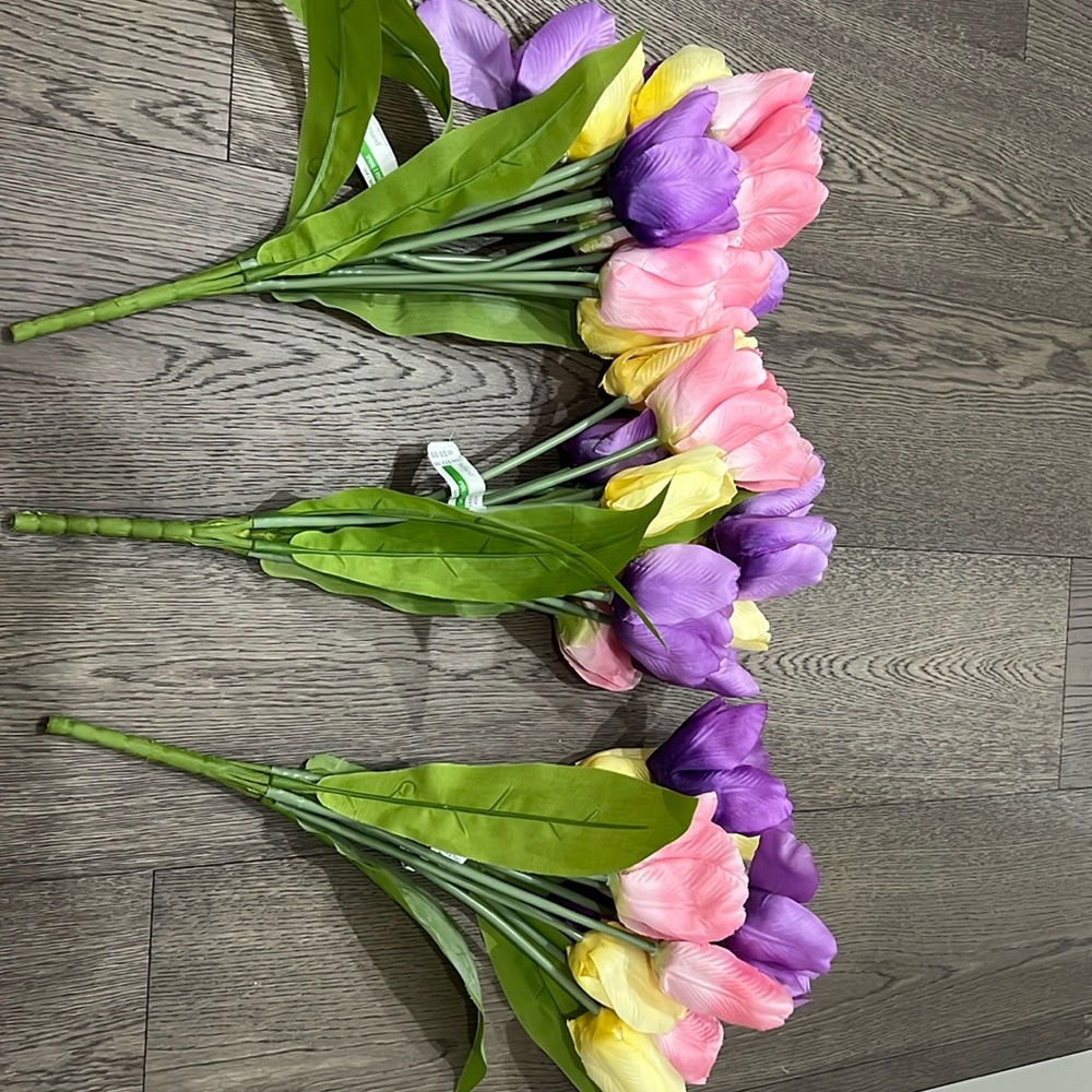 3 bouquet faux tulip